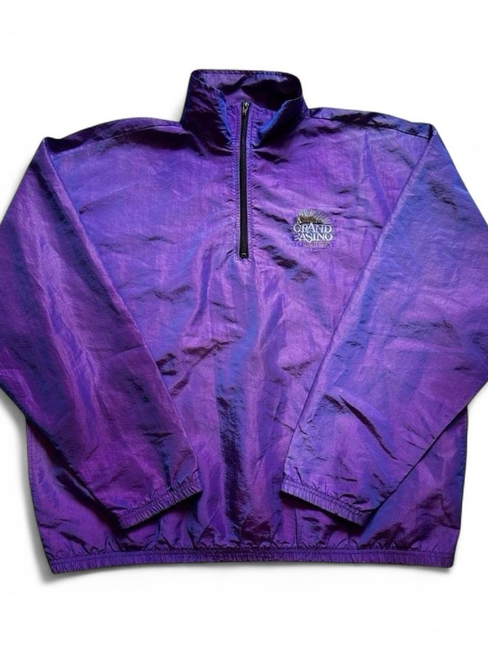 Vintage 1990s Purple blue Quarter-Zip Windbreaker Jacket XL